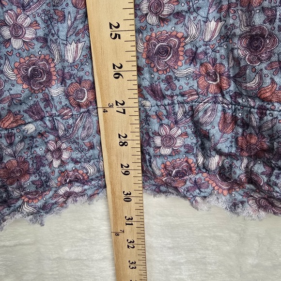 Natural Life Sienna XS/S 100% Cotton Gauze Mini Dress Blue Floral Print Keyhole - Picture 6 of 9